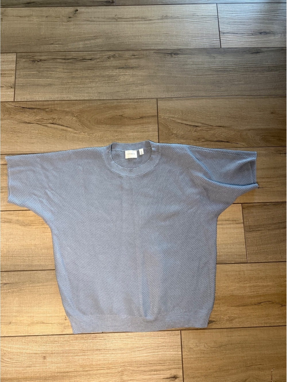 Cyrus Blue Ribbed Dolman Sleeve Sweater Women’s Medium Oversized Batwing